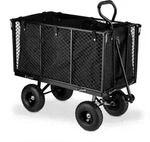 Relaxdays Gartenwagen, Schwarz, Metall, Kunststoff, 51x83x110 cm, Gartenzubeh&ouml;r,