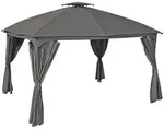 Deluke Pavillon, Schwarz, Kunststoff, 360x270x300 cm, Sonnen- & Sichtschutz,