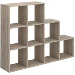 Vicco Treppenregal, Sonoma Eiche, Holzwerkstoff, 9 F&auml;cher, Rechteckig,