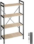 tectake Regal, Natur, Holz, Beton Optik, Rechteckig, 31.5x121.5x67.5 cm, Wohnzimmer,