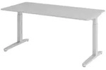 b&uuml;m&ouml; Schreibtisch, Grau, Silber, Holzwerkstoff, Nachbildung, Rechteckig,...
