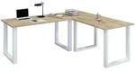 Mid.you Eckschreibtisch, Anthrazit, Schwarz, Metall, Holzwerkstoff, U-Form,