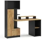 Vicco Schreibtisch, Anthrazit, Honigeiche, Holzwerkstoff, Rechteckig,...