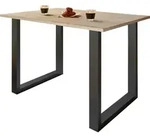 Mid.you Schreibtisch, Schwarz, Sonoma Eiche, Holzwerkstoff, rechteckig, Kufe,