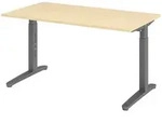 b&uuml;m&ouml; Schreibtisch, Ahorn, Graphit, Holzwerkstoff, Nachbildung,Ahorn, Rechteckig,