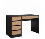 Vicco Schreibtisch, Anthrazit, Honigeiche, Holzwerkstoff, 5 Schubladen, Rechteckig,