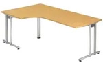 b&uuml;m&ouml; Schreibtisch, Buche, Holzwerkstoff, Nachbildung,Buche, L-Form,...