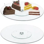 Relaxdays Tortenplatte, Transparent, Glas, Metall, 30x2x30 cm, Tischkultur &