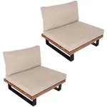 MCW Lounge-Sessel, Schwarz, Beige, Holz, 82x75x82 cm, Loungem&ouml;bel, Loungesessel