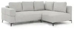 S-Style Ecksofa, Hellgrau, Textil, Echtholz, Teilmassiv,Birke, Buche, 4-Sitzer,