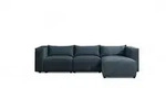 Fun M&ouml;bel Ecksofa, Blau, Textil, Ottomane rechts, 290x185 cm, Wohnzimmer,...