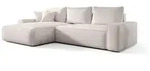 Fun M&ouml;bel Ecksofa, Wei&szlig;, Textil, Ottomane links, 280x185 cm, Wohnzimmer,...