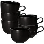 Seltmann Weiden Milchkaffeetassen, Schwarz, Keramik, 0.4 L, Rund, Kaffee & Tee,