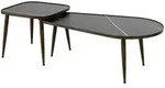 Vicco Couchtisch-Set, Schwarz, Holzwerkstoff, 2 F&auml;cher, Rechteckig,Rechteckig,