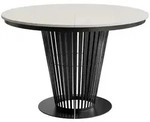 Mirjan24 Esstisch, Schwarz, Kaschmir, Metall, Rund,Rund, 120x76x120 cm,...
