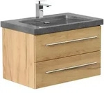 Mid.you Waschtischkombi, Eiche, Metall, 2 Schublade(n) Schubladen, 75 cm,...