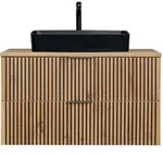 Lomado Waschbeckenschrank, Braun, Holzwerkstoff, 101x70x47 cm, Badezimmer,