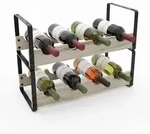 Relaxdays Weinregal, Mehrfarbig, Metall, Holz, 39.5x29x17.5 cm, Wohnzimmer, Regale,