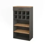 Vicco Weinregal, Honigeiche, Anthrazit, Holzwerkstoff, 10 F&auml;cher, Rechteckig,