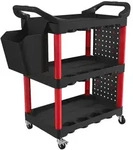 Homcom Werkzeugwagen, Schwarz, Kunststoff, 43x96x95 cm, Gartenzubeh&ouml;r,...