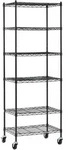 Proregal Gitterregal, Schwarz, Metall, 6 F&auml;cher, Rechteckig, 60x160x40 cm, K&uuml;chen,
