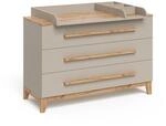 VitaliSpa Wickelkommode, Kaschmir, Eiche Artisan, Holzwerkstoff, 3 Schubladen,