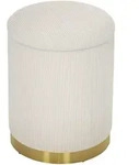 Homcom Sitzhocker, Creme, Textil, 36x44x36 cm, Wohnzimmer, Hocker