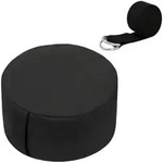 Relaxdays Meditationskissen, Schwarz, Naturmaterialien, Rund, 33x13x33 cm,