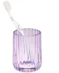 bremermann Zahnputzbecher,, Lila, Glas, 7.5x10x7.5 cm, Badaccessoires,