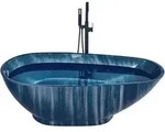 Beliani Badewanne, Blau, Kunststoff, Oval, 80x58x170 cm, Badezimmer, Baden & Duschen,