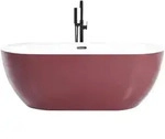 Beliani Badewanne, Rot, Kunststoff, Oval, 80x58x170 cm, Badezimmer, Baden & Duschen,