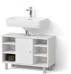 Livinity&reg; Waschbeckenunterschrank, Wei&szlig;, Holzwerkstoff, 7 F&auml;cher, Rechteckig,