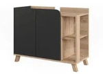 Vicco Waschbeckenunterschrank, Sonoma Eiche, Anthrazit, Holzwerkstoff, 2...