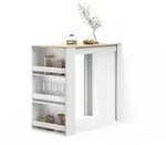 Livinity&reg; Bartisch, Wei&szlig;, Sonoma Eiche, Holzwerkstoff, Rechteckig, 57x106x117...