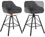 Woltu Barhocker, Dunkelgrau, Metall, Drehkreuz, 51x94.5x53 cm, Esszimmer,...