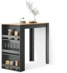 Livinity&reg; Bartisch, Honigeiche, Anthrazit, Holzwerkstoff, Rechteckig,...