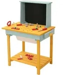 Joyz Werkbank, Gelb, Holz, Kunststoff, massiv, 101x81x37 cm, Spielzeug,