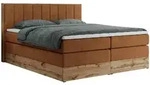 MKS Boxspringbett, Orange, Textil, 2-Sitzer, H4, Rechteckig, 160x200 cm,