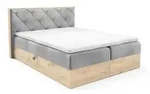 Fun M&ouml;bel Boxbett, Hellgrau, Textil, 140x220 cm, Schlafzimmer, Betten,