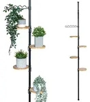 bremermann Teleskop-Blumenregal, Schwarz, Metall, 53x290x20 cm, Wohnzimmer,