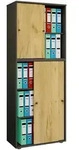 Mid.you Aktenschrank, Anthrazit, Honigeiche, Holzwerkstoff, 3 F&auml;cher, 70x183x37 cm,