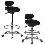 Kadima Design Arbeitsstuhl, Schwarz, Metall, Sternfu&szlig;, 60x114x60 cm, Arbeitszimmer,