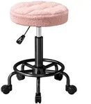 Homcom Rollhocker, Rosa, Kunststoff, 50x66x50 cm, Arbeitszimmer, B&uuml;rost&uuml;hle,