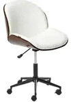 Beliani Schreibtischstuhl, Braun, Wei&szlig;, Textil, 52x81x41 cm, Arbeitszimmer,