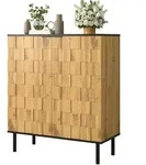 Modfu Schuhschrank, Natur, Holzwerkstoff, 80x91x35 cm, Garderobe,...