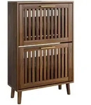 Okwish Schuhschrank, Walnuss, Holzwerkstoff, 60x93x24 cm, Garderobe,