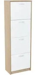 Home Collective Schuhschrank, Sonoma Eiche, Wei&szlig;, Holzwerkstoff, 50x152x28 cm,