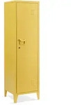 [en.casa] Einzelspind, Gelb, Metall, 2 F&auml;cher, 38x137x38 cm, Garderobe,