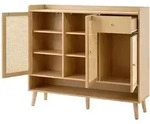 Stilvora Schuhschrank, Natur, Holz, 4 F&auml;cher, 1 Schubladen,...
