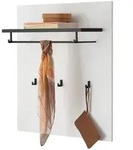 Furn.Design Garderobenpaneel, Wei&szlig; Hochglanz, Holzwerkstoff, Metall,...